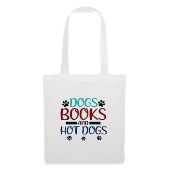 Dog Lover Cadeaux Chiens Livres et Hot-Dogs - Sac en tissu - blanc - Devant