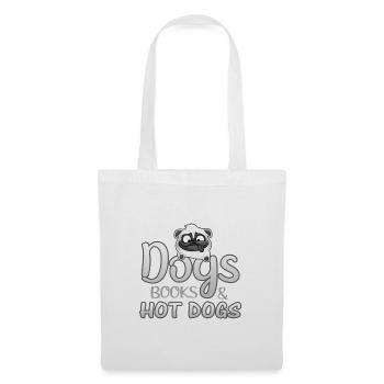 Dog Lover Cadeaux Chiens Livres et Hot-Dogs - Sac en tissu - blanc - Devant