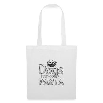 Hund Liebhaber Geschenk Hunde Bücher Pasta Liebhaber Geschenke - Stoffbeutel - Weiß - Vorne