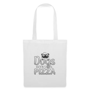 Dog Lover Gifts Dogs Books and Pizza - Tote Bag - white - Front