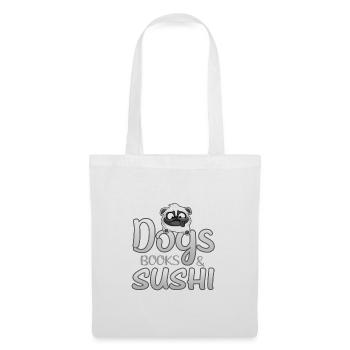 Dog Lover Cadeaux Chiens Livres et Sushi - Sac en tissu - blanc - Devant