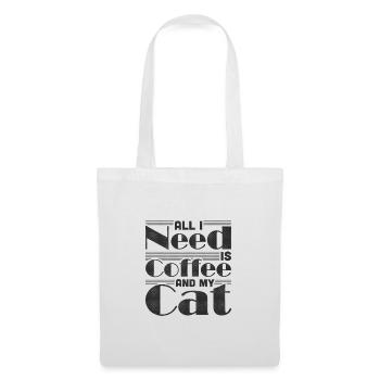 Coffee Drinking Cat Lover Gift All I Need is - Tote Bag - white - Front