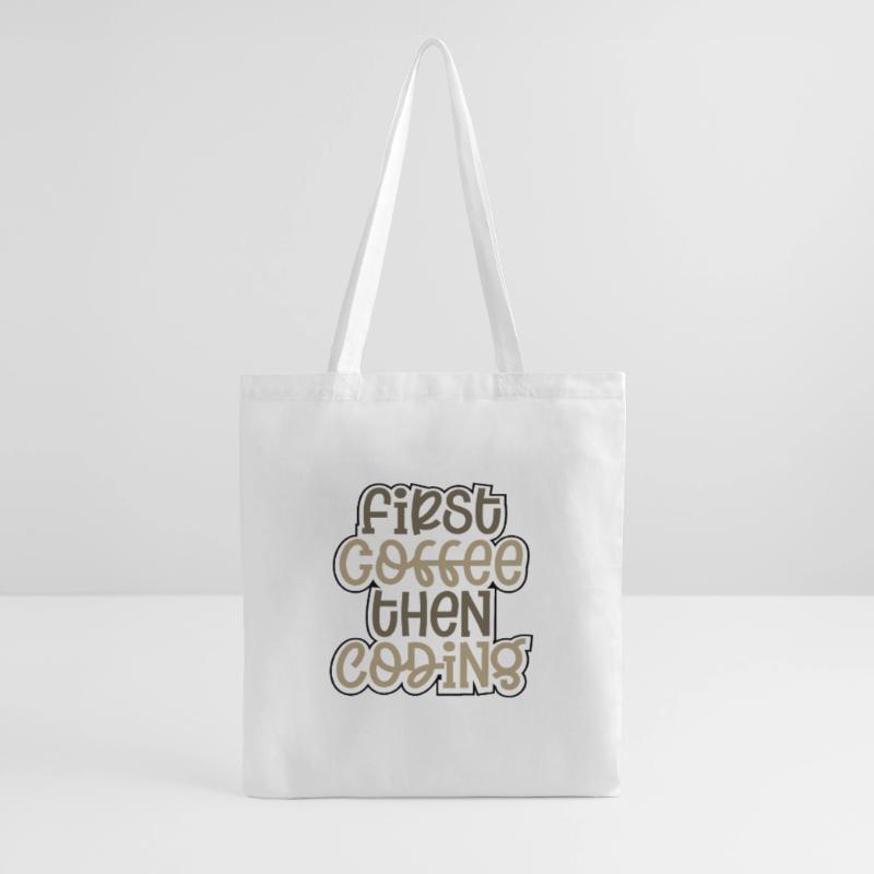 Coder Geschenk zuerst Kaffee dann Codierung Geschenkideen Stoffbeutel