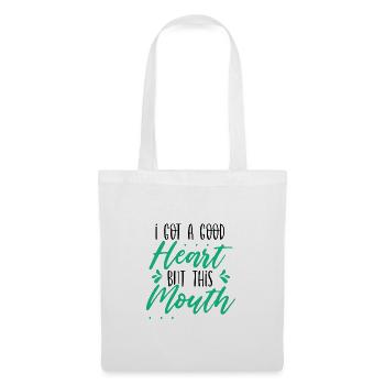Sarcastique j’ai un bon cœur mais cette bouche - Sac en tissu - blanc - Devant