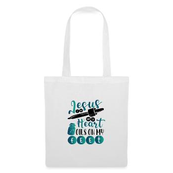 Christian Gifts Jesus In Heart Oils on Feet - Tote Bag - white - Front