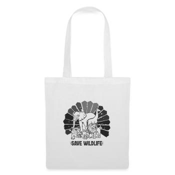Save Wildlife Geschenke Vintage Wild Animals Go Green - Stoffbeutel - Weiß - Vorne