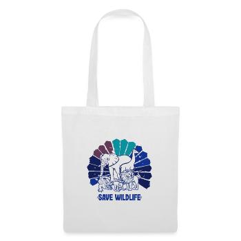 Save Wildlife Geschenke Vintage Wild Animals Go Green - Stoffbeutel - Weiß - Vorne