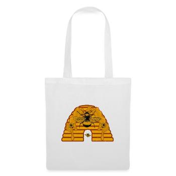 Queen Honeybee dans son cadeau d’apiculteur Beehive Fun - Sac en tissu - blanc - Devant