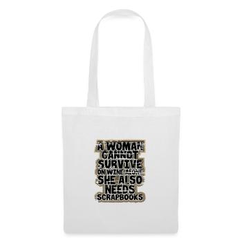 Scrapbooker Gift Woman Can't Survive Wine Alone - Tote Bag - white - Front