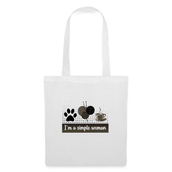 Cadeau Tricoteur Je suis une femme simple cadeau chien chat - Sac en tissu - blanc - Devant