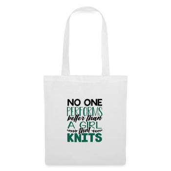 Cadeau de tricot de fille Personne ne fait mieux que - Sac en tissu - blanc - Devant