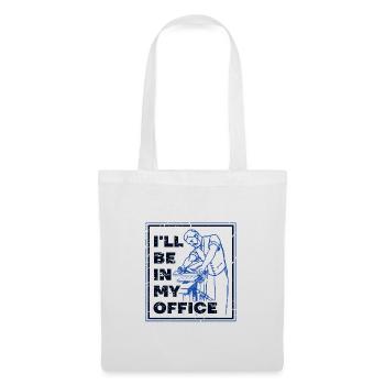 Cadeau de menuisier Je serai dans mon bureau Charpentier - Sac en tissu - blanc - Devant