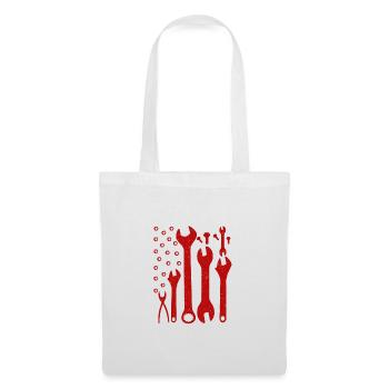 Patriotic Mechanic Gift American Flag Made of - Tote Bag - white - Front