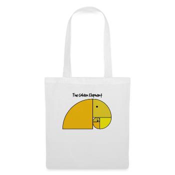 Éléphant de Fibonacci - éléphant doré - Sac en tissu - blanc - Devant