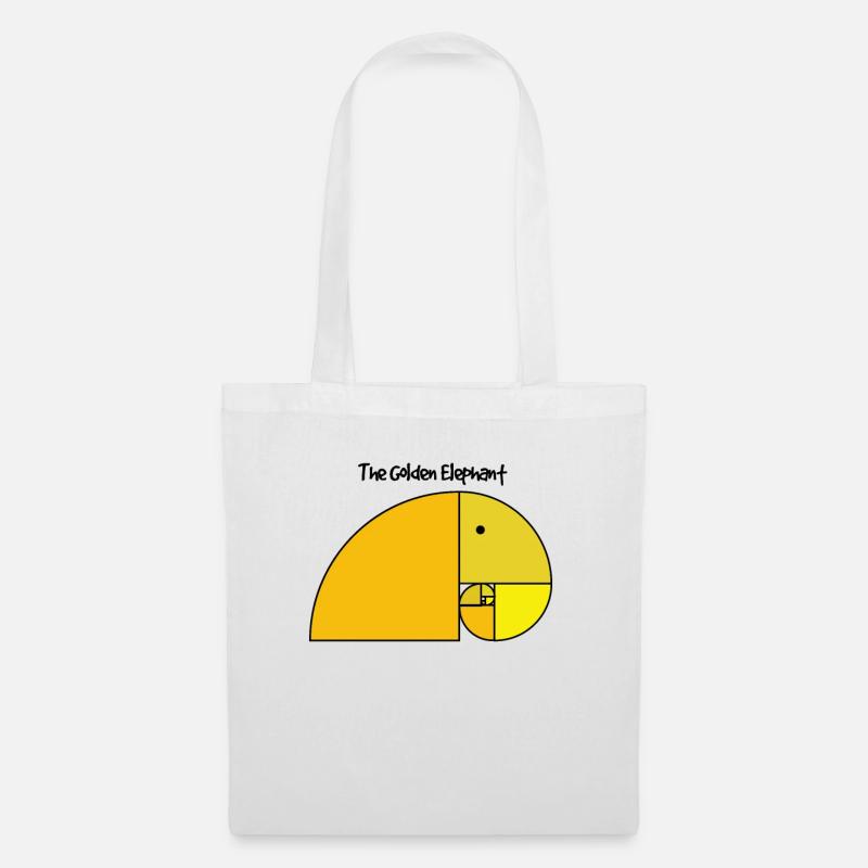 Fibonacci Elephant - Goldener Schnitt Elefant - Stoffbeutel - Weiß