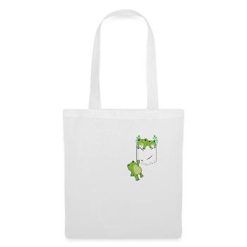 Cottagecore Aesthetic Kawaii Frog in a Pocket - Tote Bag - white - Front