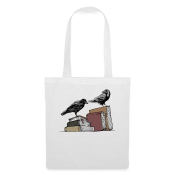 Dark Academia Aesthetic Corbeau On Old Livres - Sac en tissu - blanc - Devant