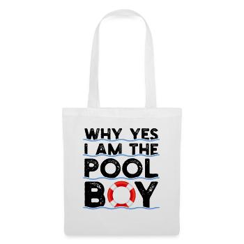 Funny Schwimmen Schwimmer Yes I Am The Pool Boy Ge - Stoffbeutel - Weiß - Vorne
