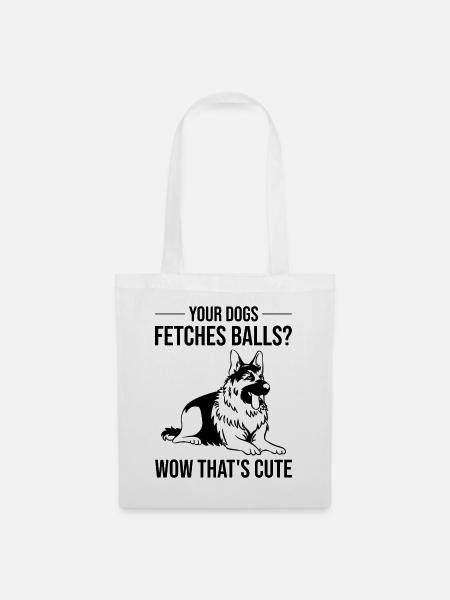Polizeibeamter Polizeihund - Stoffbeutel - Weiß