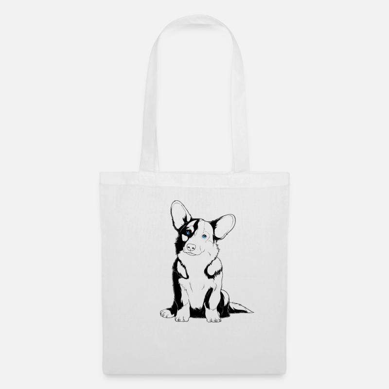 Corgi Hund - Stoffbeutel - Weiß