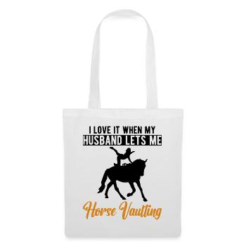 Drôle de cavalier Cheval Femme Sauteuse - Sac en tissu - blanc - Devant