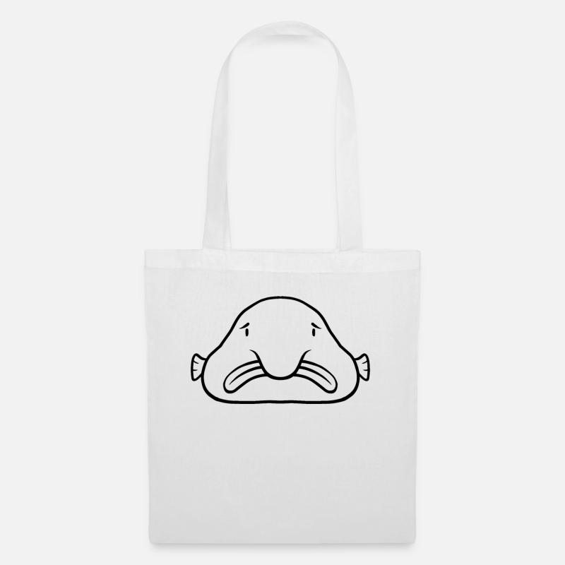 Blobfish Linienkunst - Stoffbeutel - Weiß