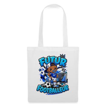 Zukünftiger Fußballer Cartoon Blue - Stoffbeutel - Weiß - Vorne