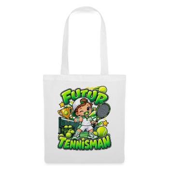 Zukünftiger Cartoon-Tennisspieler, Kindertennisspieler - Stoffbeutel - Weiß - Vorne