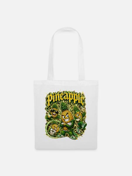 Ananas - Stoffbeutel - Weiß