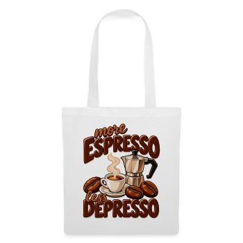More Espresso Less Depresso - Stoffbeutel - Weiß - Vorne
