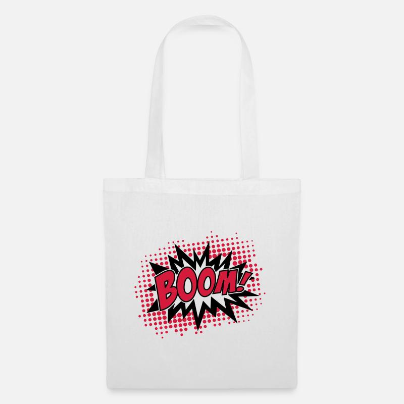 BOOM, comique, bouffon, ballon, explosion, étoile - Sac en tissu - blanc