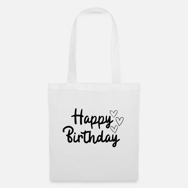 Happy birthday - Stoffbeutel - Weiß