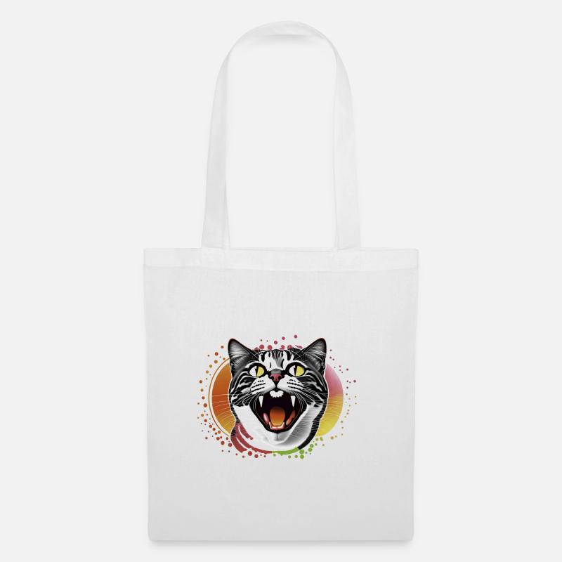 Katze - Stoffbeutel - Weiß