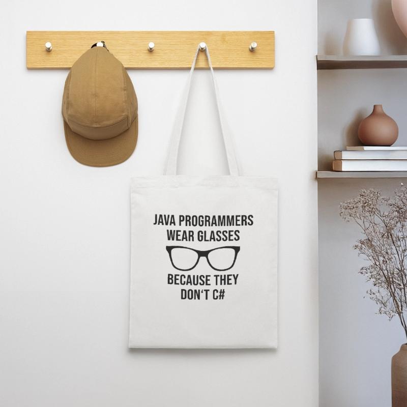 Programmeur Java Developer Glasses Sac en tissu