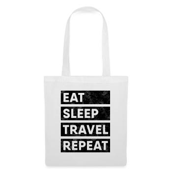 Eat Sleep Travel Repeat - Stoffbeutel - Weiß - Vorne
