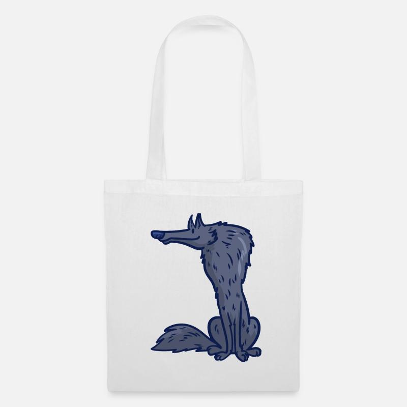 Wolf Cartoon Comic Rudel Beute Geschenk Idee Wild - Stoffbeutel - Weiß