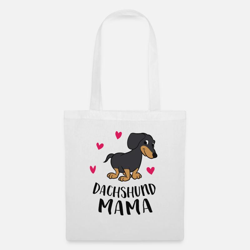 Coole Dachshund Mutter Dachshund Mama - Stoffbeutel - Weiß