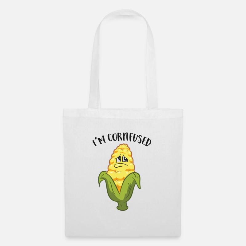 Funny Corn I'm Cornfused Meiskolben - Stoffbeutel - Weiß