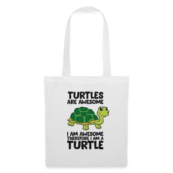 Je suis une tortue - Sac en tissu - blanc - Devant