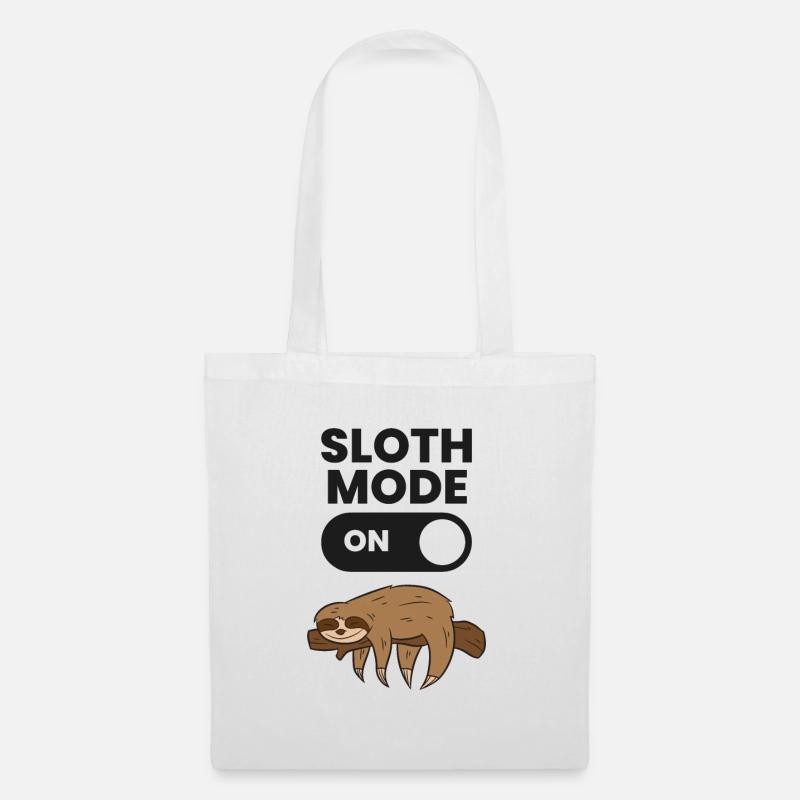 Lazy Sloth Fatigué Sloth Drôle Sloth Mode On - Sac en tissu - blanc