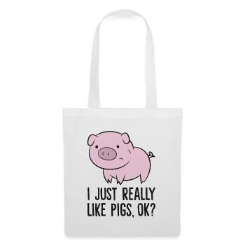 I Just Really Like Pigs, OK? Kids Boys Love Pigs - Stoffbeutel - Weiß - Vorne
