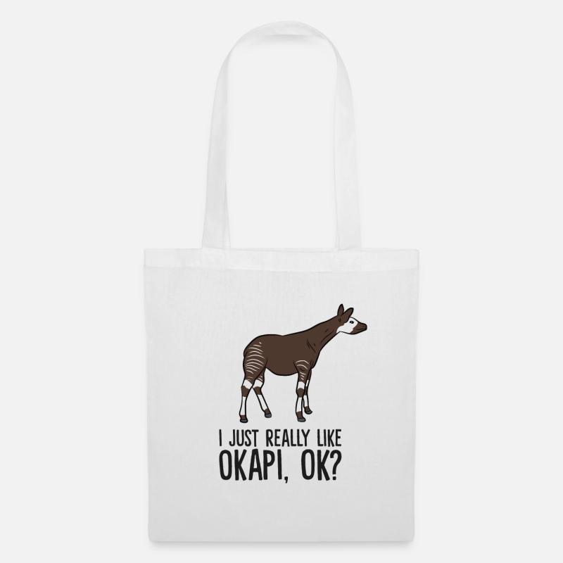Okapi-Liebhaber Ich mag Okapis einfach wirklich - Stoffbeutel - Weiß