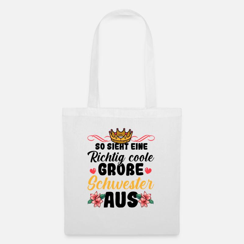 Beste kleine Schwester große Geschenk Geburtstag - Stoffbeutel - Weiß