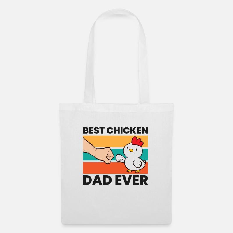 Huhn Papa Best Chicken Dad Ever Hühner - Stoffbeutel - Weiß