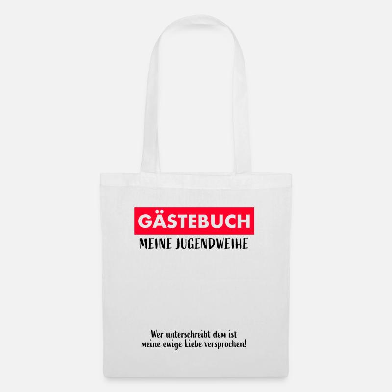Gästebuch Unterschreiben Jugendweihe - Stoffbeutel - Weiß