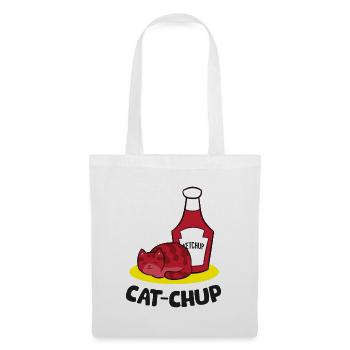 Ketchup Katzenliebhaber Katze Chup Lustiger - Stoffbeutel - Weiß - Vorne