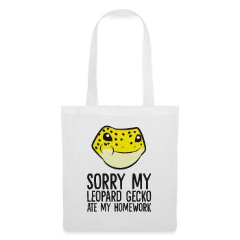 Sorry My Leopard Gecko Ate My Homework Schule - Stoffbeutel - Weiß - Vorne