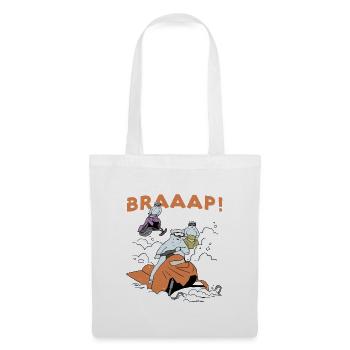 Eisbär reitet Schneemobil Braap Design - Stoffbeutel - Weiß - Vorne