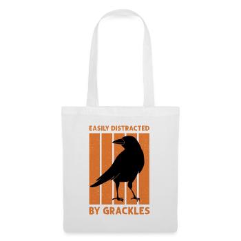 Blackbird Grackle Bird Design pour les ornithologues amateurs - Sac en tissu - blanc - Devant