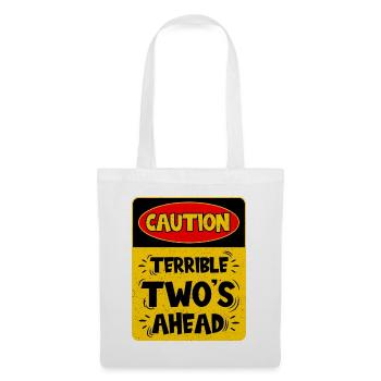 Attention: Deux terribles sur le chemin - Sac en tissu - blanc - Devant